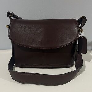 Coach Vintage Equestrian Small Flap Bag Glove Tanned Brown Leather